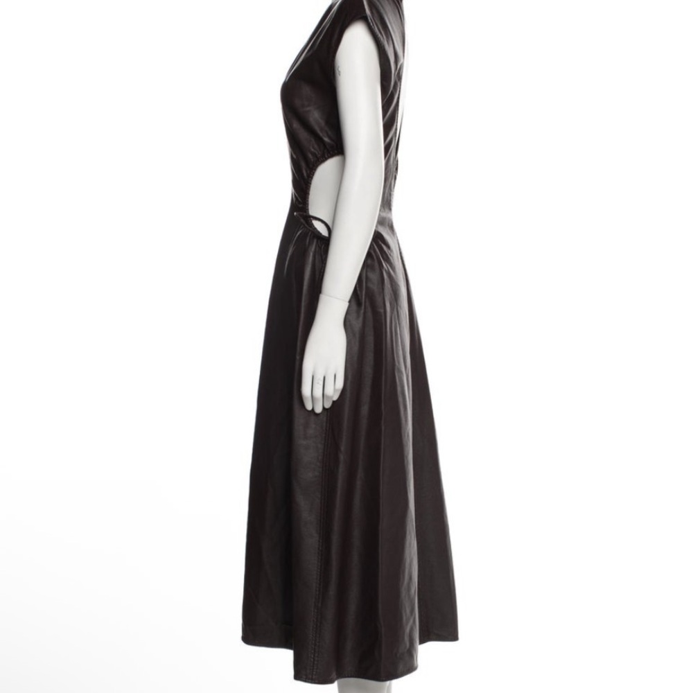 ASTR Faux Leather Midi Dress with Side Ties